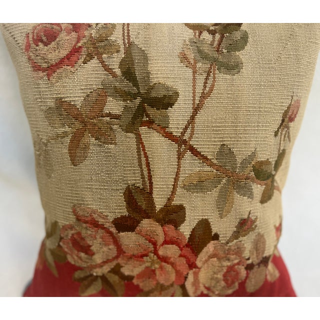 Traditional Pillow With 19th Century Aubusson Tapestry For Sale - Image 3 of 9