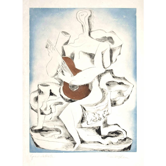 Ossip Zadkine, Guitar Player, 1962, Etching For Sale