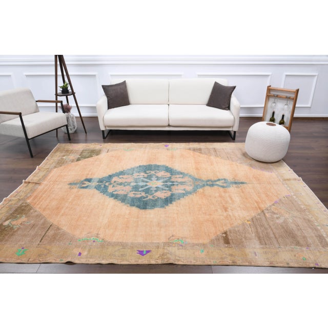 Turkish 1940s Vintage Turkish Hand-Knotted Area Rug For Sale - Image 3 of 12