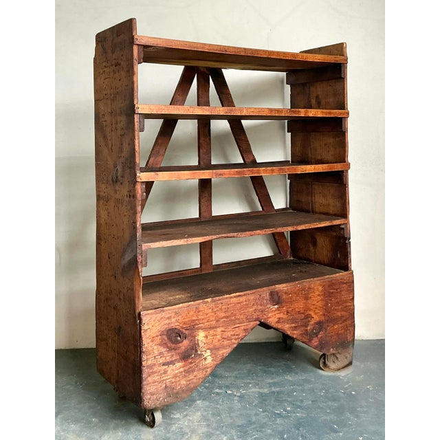 Vintage Boho Industrial Etagere on Wheels For Sale - Image 11 of 12