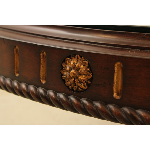 Glass Top Large Round French Style Coffee Cocktail Table For Sale - Image 9 of 13