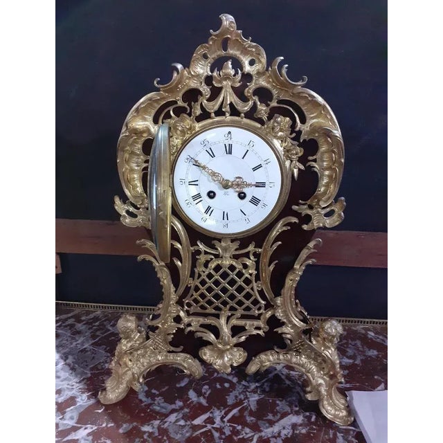 Antique Clock in Bronze For Sale - Image 3 of 13