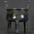 Metal Vintage Three-Legged Chinese Ritual Censer With Carved Inscription Key Pattern For Sale - Image 7 of 8