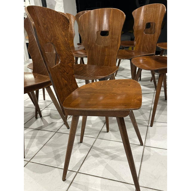 Wood Vintage Bistro Dining Chairs from Baumann, 1970s, Set of 8 For Sale - Image 7 of 18
