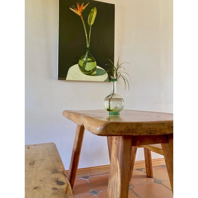Wood Brutalist Table and Benches Set, 1950s, Set of 3 For Sale - Image 7 of 9