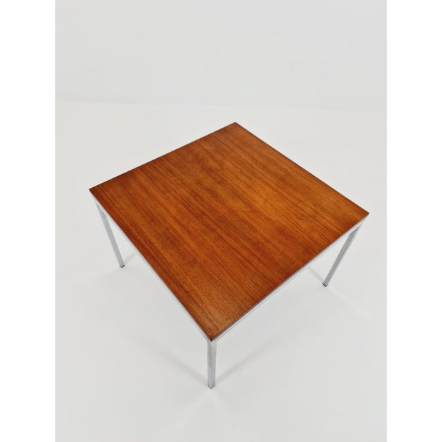 German teak coffee/side table with chrome legs by Knoll International, 1960s design. Made in West Germany by Knoll...