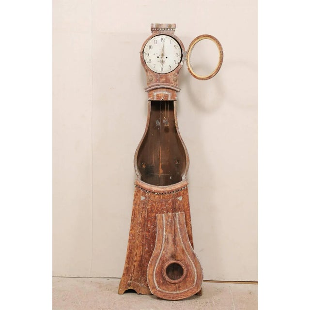 Wood 19th Century Swedish Wood Floor Clock For Sale - Image 7 of 11