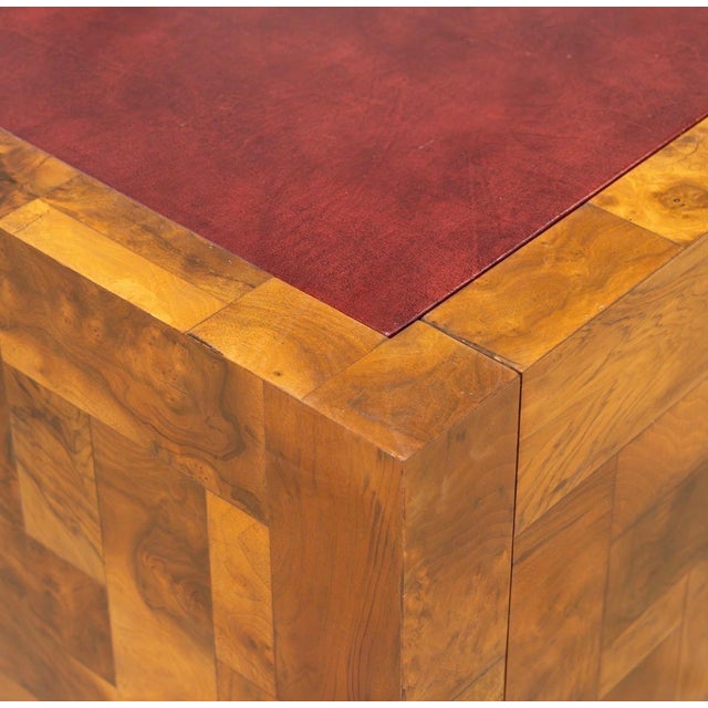 1970s Paul Evans Cityscape Patchwork Burl Desk For Sale - Image 11 of 14
