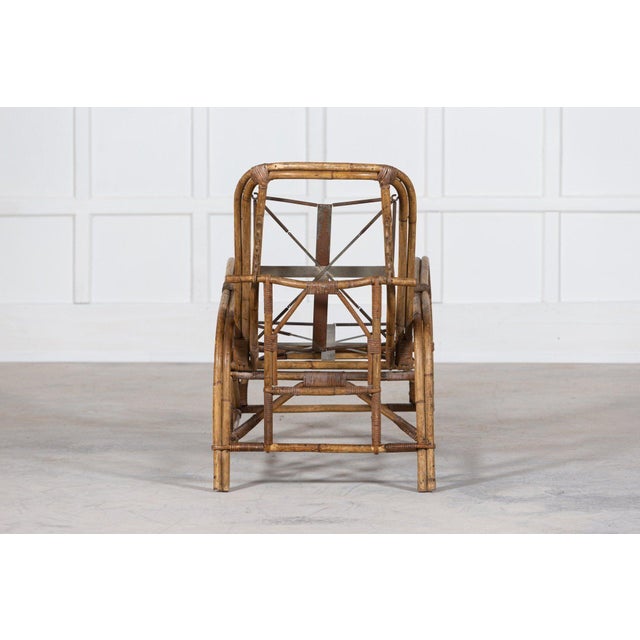 1950s Mid-Century English Bamboo Reclining Armchair, 1950s For Sale - Image 5 of 14