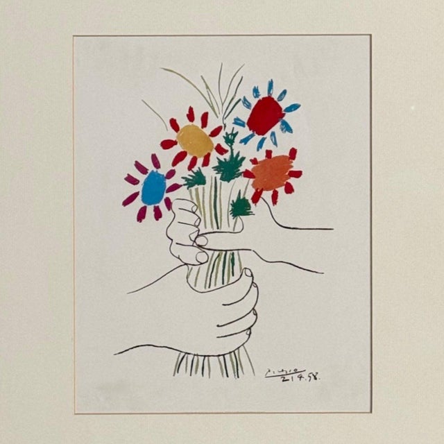 Figurative Pablo Picasso, Modern, Framed Lithograph, Paper, Gilt Frame, 1958 For Sale - Image 3 of 7