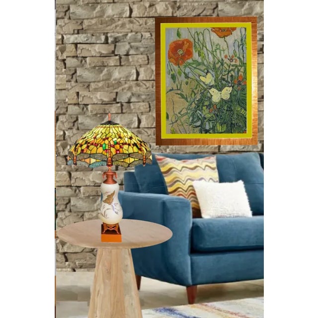 Mid 20th Century Vintage White Ceramic Gold Butterfly Table Lamps - a Pair For Sale - Image 5 of 12