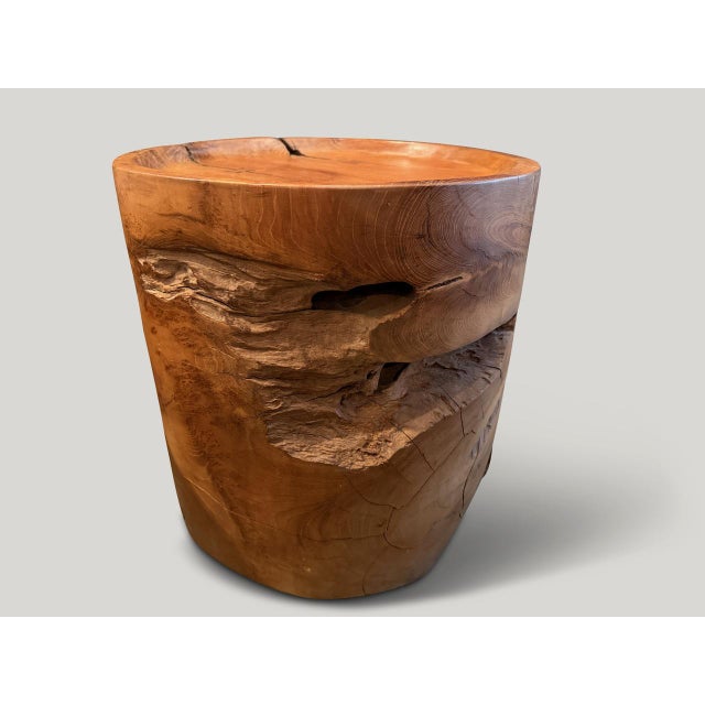 Contemporary Andrianna Shamaris Large Sculptural Teak Wood Tray Side Table For Sale - Image 3 of 5