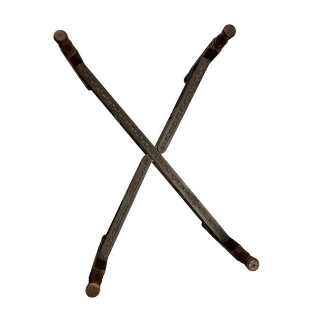 Mid-Century Moroccan Oval Brass Tray Table For Sale In Raleigh - Image 6 of 14