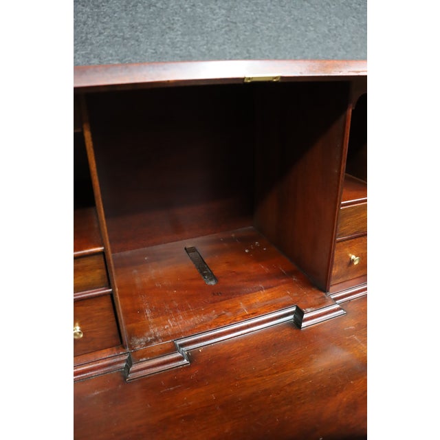 Henkel Harris Mahogany Chippendale Secretary Desk With Fitted Interior For Sale - Image 12 of 17