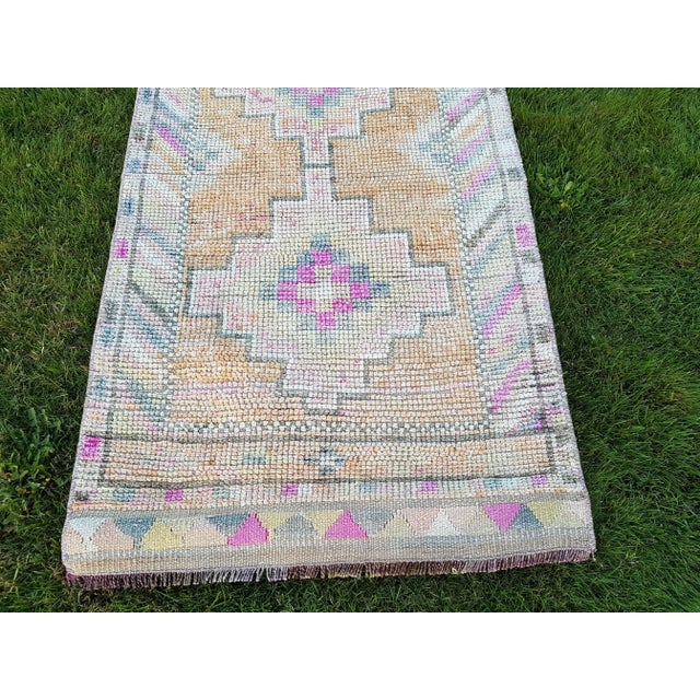 Orange Turkish Herki Rug Runner For Sale - Image 9 of 11