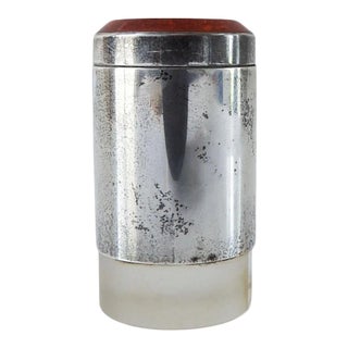 Vintage Mid Century Sterling Amber & Glass Box For Sale