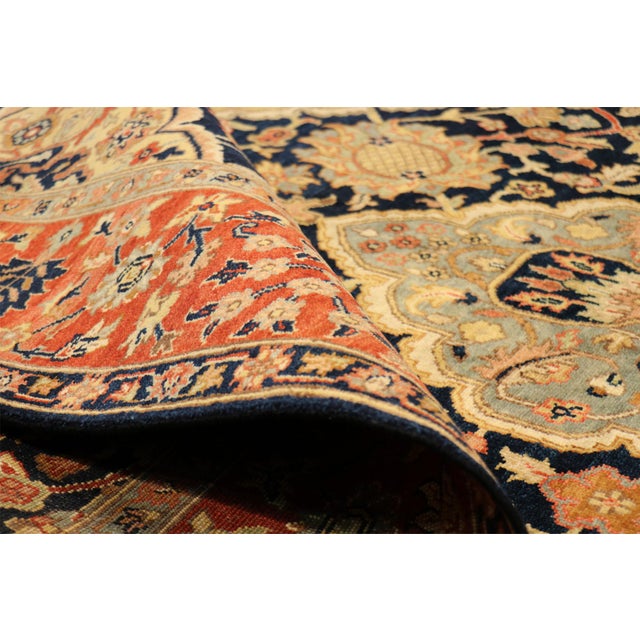 Pasargad Home Kerman Navy Wool Area Rug-8'10'' X 12' 0'' For Sale - Image 4 of 5