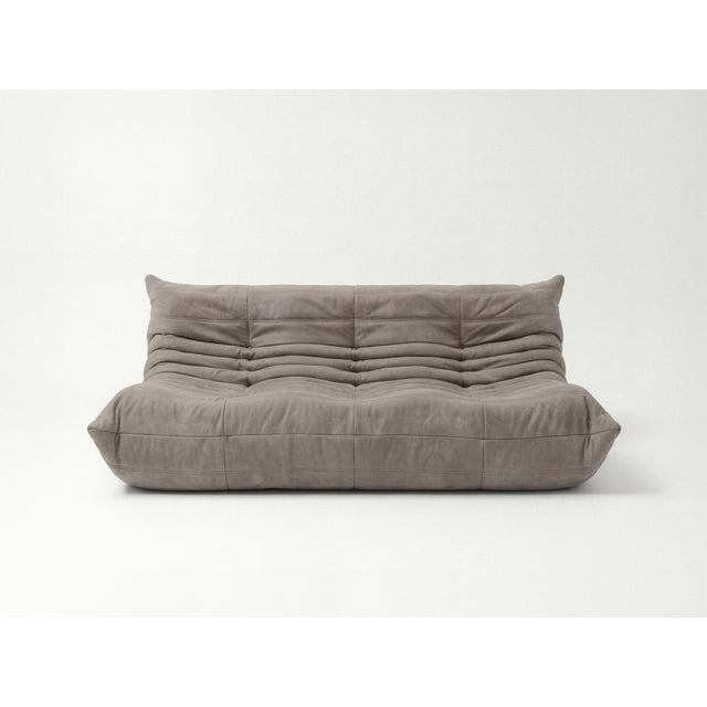 Mid-Century Modern Togo Sofa in Warm Grey Microfiber by Michel Ducaroy for Ligne Roset, Set of 5 For Sale - Image 3 of 14