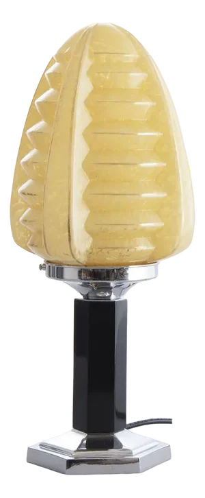 Art Deco British Table Lamp with Mottled Glass Shade, 1930s