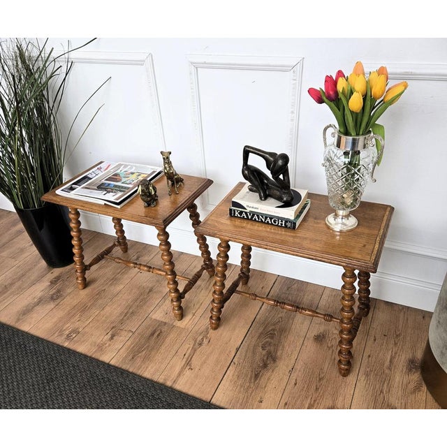 Rustic Mid-Century Modern Italian Rustic Side Tables, 1950s, Set of 2 For Sale - Image 3 of 10