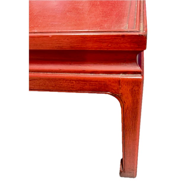 Red Vintage Red Chinoiserie Style Coffee Table For Sale - Image 8 of 10