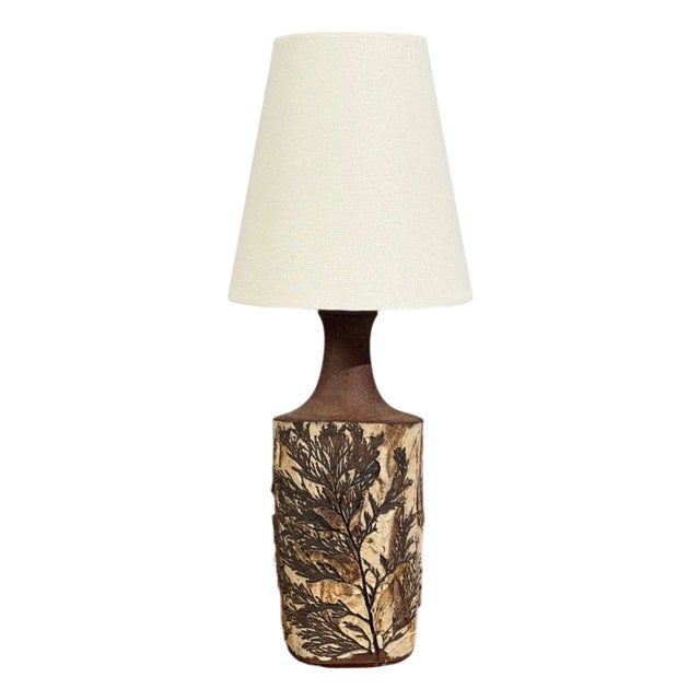 Bodil Marie Nielsen, Table Lamp, Brown Stoneware, Denmark, 1960s For Sale