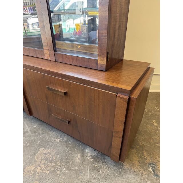 Brutalist Vintage Brutalist Display Hutch by Lane Furniture For Sale - Image 3 of 9