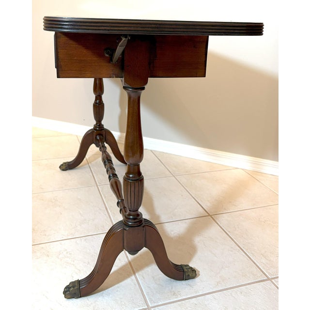 Traditional Vintage English Regency Drop Leaf Mahogany Console/ Sofa Table For Sale - Image 3 of 12