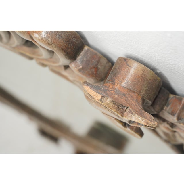 Vintage French Provincial Oval Wood Wall Mirror For Sale - Image 10 of 12