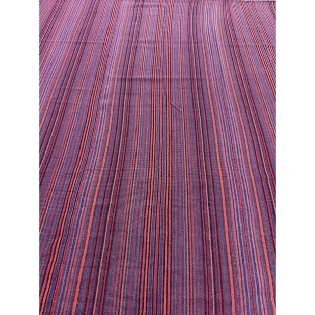 Mid Century Modern Handwoven Geometric Turkish Decorative Kilim Square Small Rug For Sale - Image 4 of 6