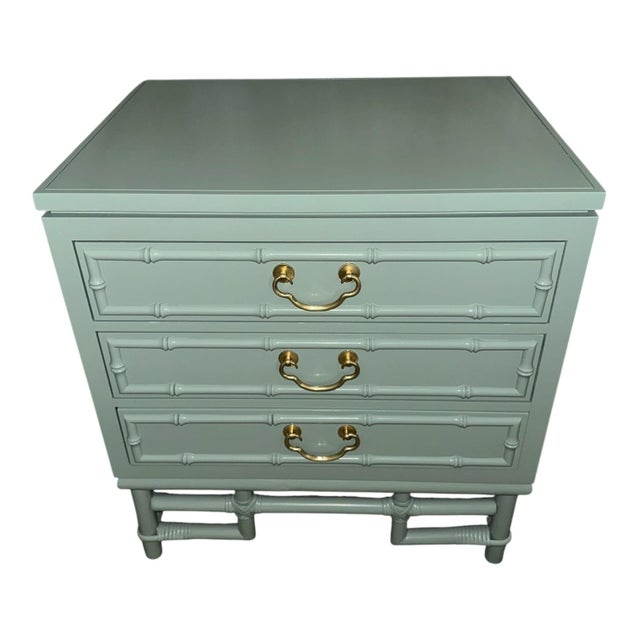 1960s 1960s Ficks Reed Faux Bamboo Rattan Chinoiserie Nightstand For Sale - Image 5 of 8