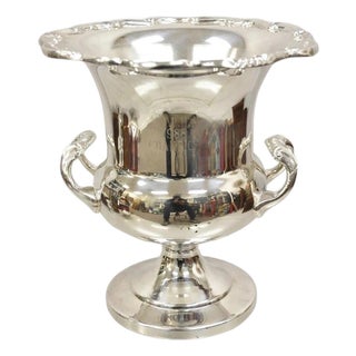 Vintage Njpha 1988 Champion Silver Plate Trophy Cup Champagne Chiller Ice Bucket For Sale