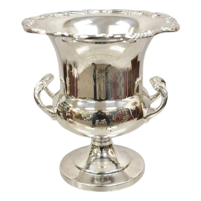 Vintage Njpha 1988 Champion Silver Plate Trophy Cup Champagne Chiller Ice Bucket For Sale