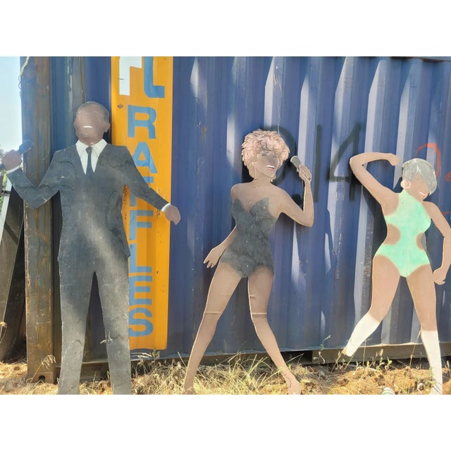 Vintage 1960's 7-Foot Tall Hand Painted Plywood Cutouts - Ike & Tina Turner Revue For Sale - Image 18 of 18