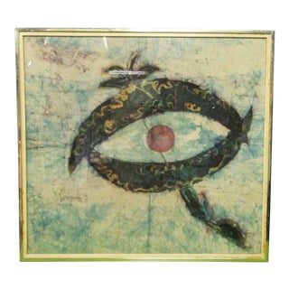 1960's Framed Abstract Batik Wall Art For Sale