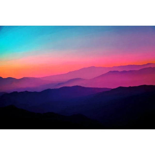 James Oneil, Abstract Colourful Mountain Ranges Digital Art Pastel Backdrop, Photographic Paper, in Flawless conditions....