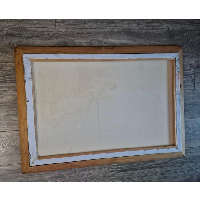 Textile Mid 20th Century Max Savy Oil on Canvas For Sale - Image 7 of 10