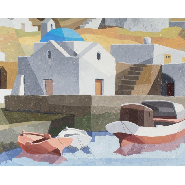 Contemporary Oil on Board Painting of Greece by Manos Sofianos For Sale - Image 3 of 9