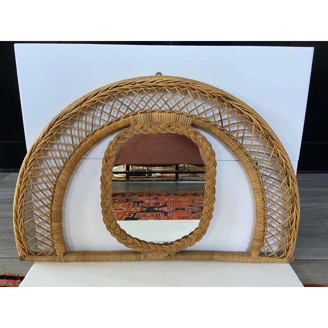 Arched Wicker & Rattan Mirror Chairish
