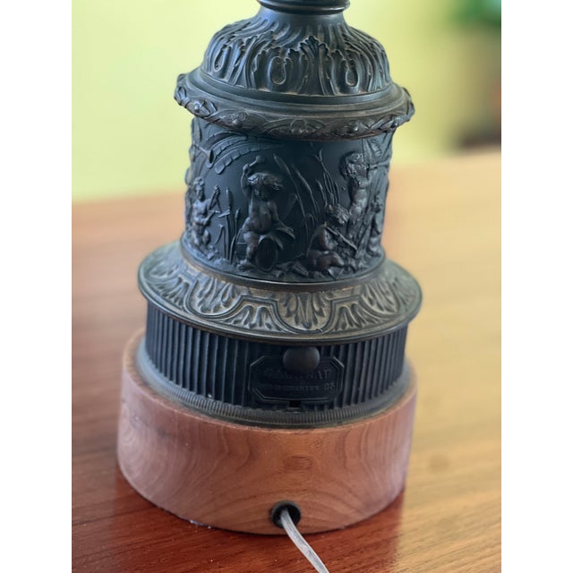 French 19th Century Bronze Gagneau d'Enghien 25, Paris Oil Lamps - a Pair Converted to Electricity For Sale - Image 3 of 18