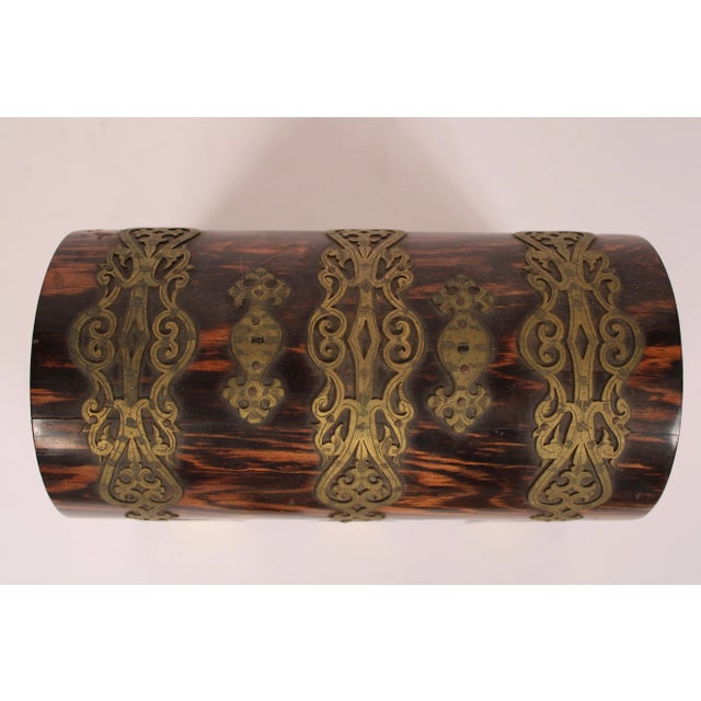 Antique Brass Mounted Calamander Wood Box For Sale In Los Angeles - Image 6 of 9