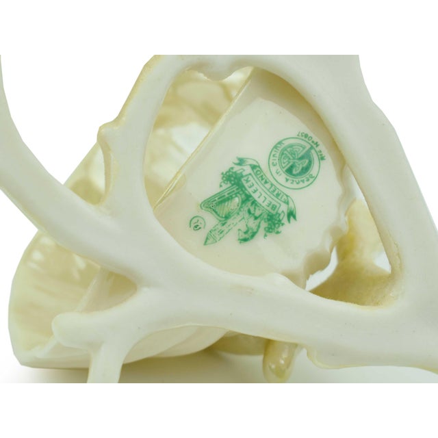 Ceramic Mid 20th Century Neptune Yellow Shell and Coral Design Holy Water Font by Belleek Pottery Ireland For Sale - Image 7 of 7