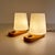 Pair of 1960s danish table lamps, wood base with brass cup, opaline glass shades Dimensions Height 18 cm / 7.08 in Depth...