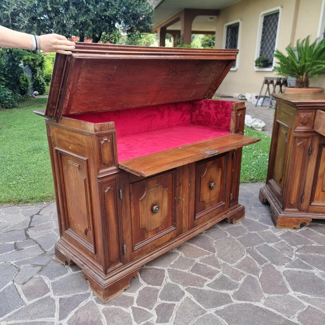 18th Century Late 18th Century Bolognese Walnut Credenzas, Set of 2 For Sale - Image 5 of 13