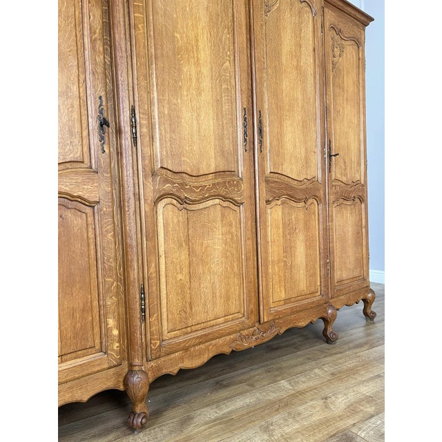 Vintage French Louis XVI Style Wardrobe in Oak For Sale - Image 10 of 15