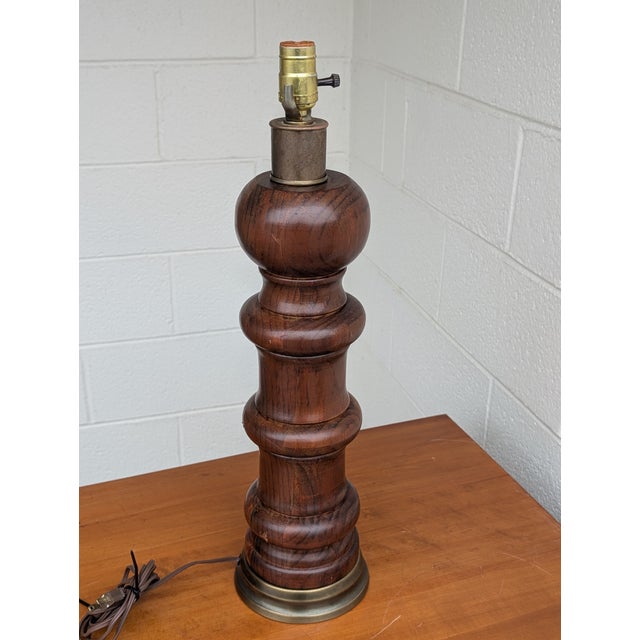 Mid 20th Century Mid 20th Century Ethan Allen Mid Century Turned Wood Table Lamp For Sale - Image 5 of 5
