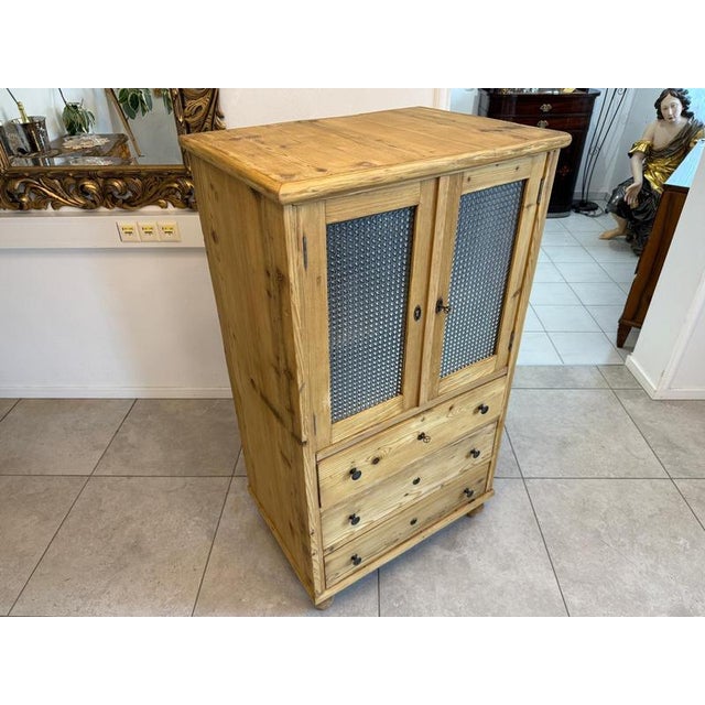 Rustic Farmhouse Cupboard in Spruce Wood For Sale - Image 11 of 14