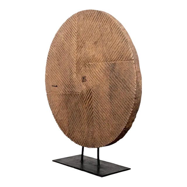 Antique Wheel on Stand III For Sale