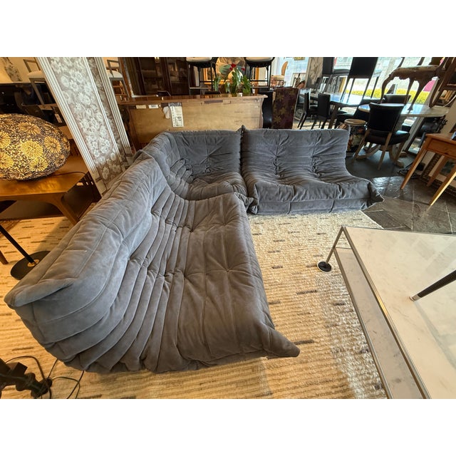 Modern Michel Ducaroy for Ligne Roset Togo Sectional, Alcantara Chic For Sale - Image 3 of 11