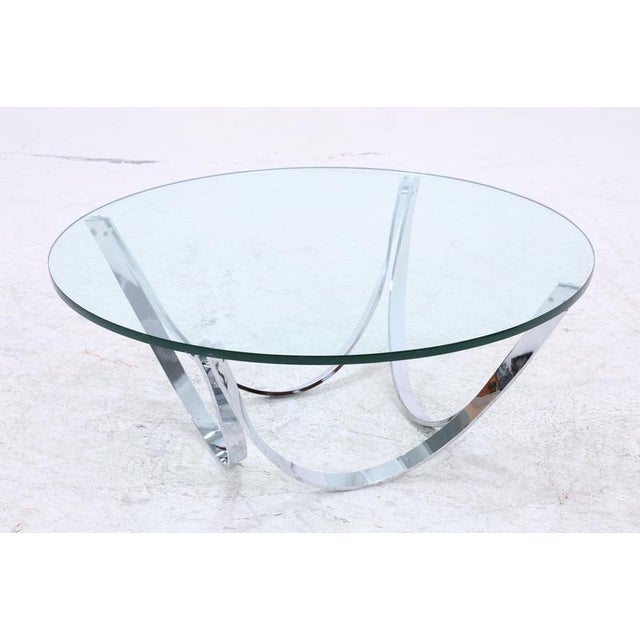 Mid-Century Glass Coffee Table with Chrome Frame by Werner Lindner for Bacher For Sale - Image 3 of 12
